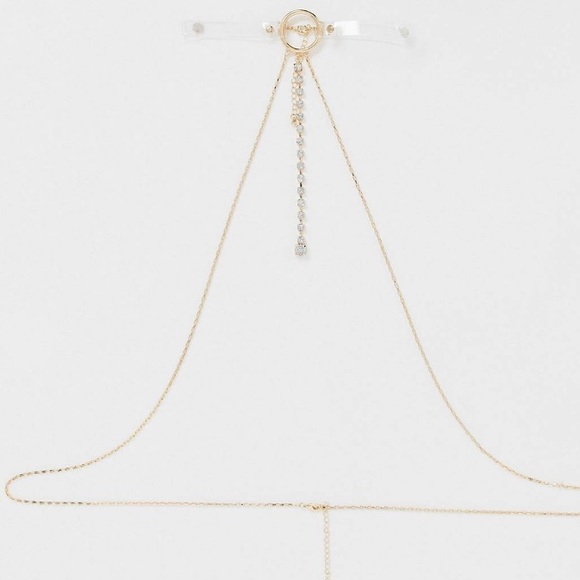 Last 1! Gold layered choker w/ rhinestones - Picture 2 of 4